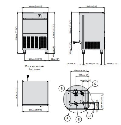 Machine  glaons creux professionnelle 62 kg/24h avec rserve 28 kg