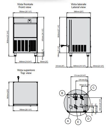 Machine  glaons creux professionnelle 80 kg/24h avec rserve 36kg