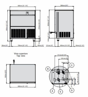 Machine à glaçons professionnelle glaçons creux avec réserve 40 kg production 98 kg/24 h - Scodif - GPC 95 AS