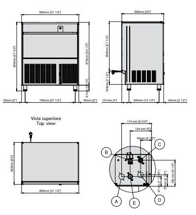 Machine  glaons creux professionnelle 98 kg/24h avec rserve 66kg