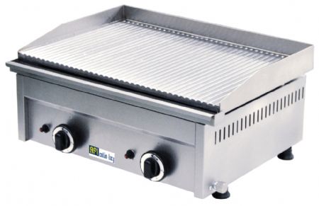 Plaque  snacker gaz 2 zones de cuisson surface rainure - 6,4kW