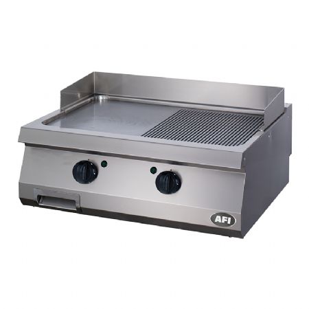 Plaque  snacker pro double 9 kW chrome et semi-nervure  poser