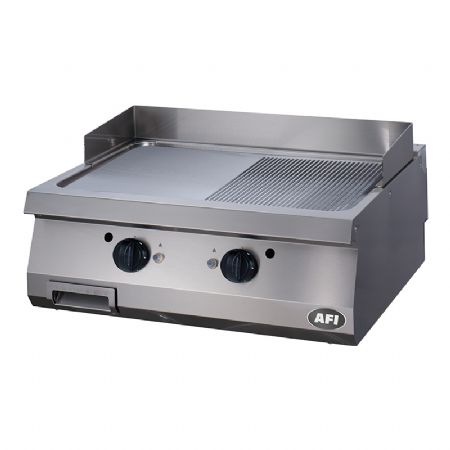 Plaque  snacker gaz pro double et semi-lisse 14 kW - 800x700x280 mm