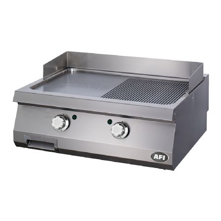 Plaque  poser double semi-lisse semi-nervure puissance 12 kW acier carbone - 800x900x280 mm