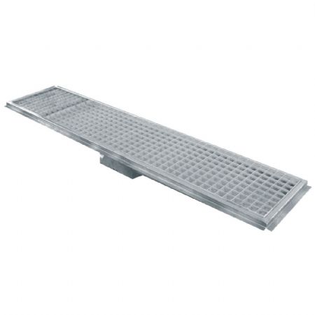 Caniveau de sol inox 1200x300, sortie latrale