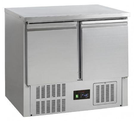 Comptoir pour saladette GN1/1 - 2 portes pleines inox 225 L +2 à +10 °C positive - Tefcold - GS91