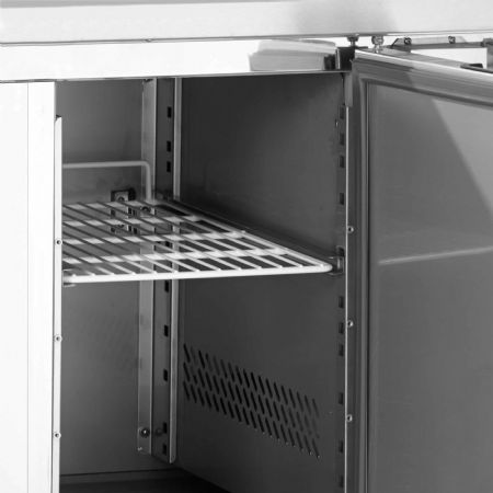 Saladette réfrigérée comptoir GN1/1 - 2 portes pleines inox 225 L +2 à +10 °C - Tefcold - GS92