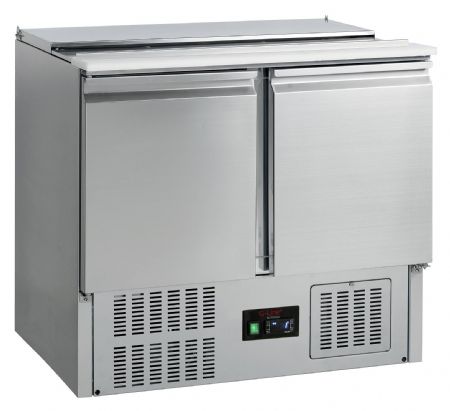 Saladette réfrigérée comptoir GN1/1 - 2 portes pleines inox 225 L +2 à +10 °C - Tefcold - GS92