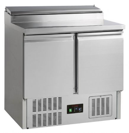 Saladette réfrigérée comptoir GN1/1 - 2 portes pleines inox 201 L +2 à +10 °C - Tefcold - GSS20