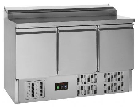 Saladette réfrigérée comptoir GN1/1 - 3 portes pleines inox 320 L +2 à +10 °C - Tefcold - GSS435