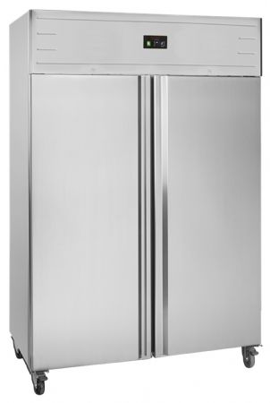 Armoire congélateur professionnelle vertical GN2/1 - 2 portes inox 1056 L - Tefcold - GUF140