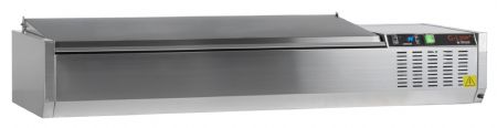 Vitrine réfrigérée GN1/4 couvercle en acier et 7 bacs GN1/4 positive - Tefcold - GVC33-150 S/S