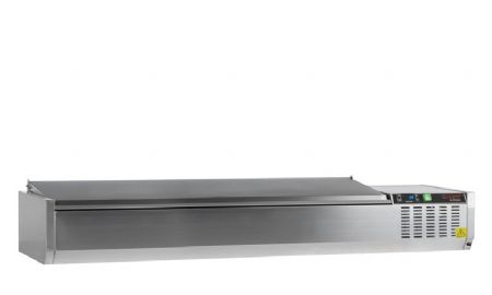 Saladette rfrigre capacit 8 bacs GN1/4 en inox - 1800x335x288,5 mm