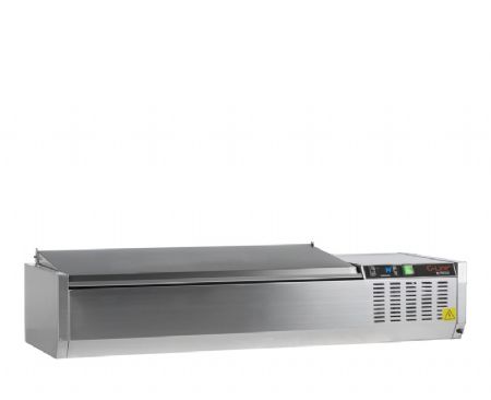Saladette rfrigre avec couvercle inox pour bacs GN - 1200x395x288,5 mm