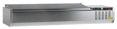 Vitrine réfrigérée GN1/3 couvercle en acier 6 bacs GN1/3 positive - Tefcold - GVC38-150 S/S