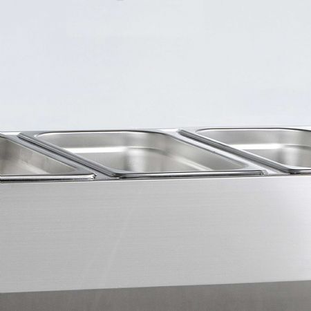 Vitrine réfrigérée GN1/3 positive 6 x GN1/3 inox 42 L +2 à +8 °C - Tefcold - GVC38-150