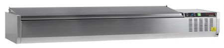 Vitrine réfrigérée GN1/3 avec couvercle 9 bacs GN1/3 positive - Tefcold - GVC38-200 S/S
