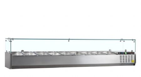 Saladette rfrigre vitre 9 x GN1/3 - 2000x395x448 mm
