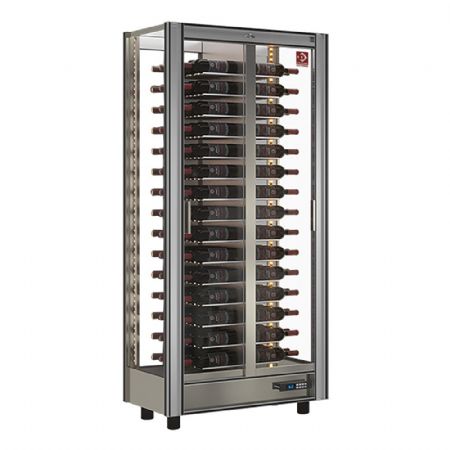 Cave à Vins Vitrine réfrigérée traversante modulable 120 bouteilles 2 portes coulissantes - Diamond - GVV-1/TR-R2