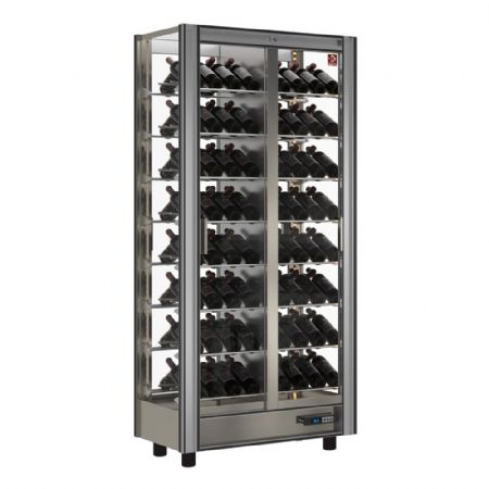 Cave à Vins Vitrine réfrigérée traversante modulable 112 bouteilles 860x530x1851 mm - Diamond - GVV-2/TR-R2