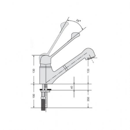 Robinetterie professionnelle pour plonge cuisine 320x70x345 mm - Eratos - GX-ML