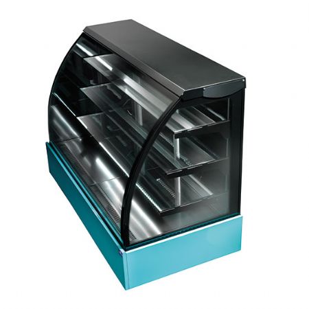 Vitrine chauffante professionnel pour ptisserie avec 3 tagres +65C l=1204 mm - Noir