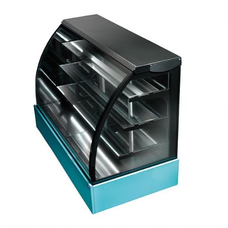 Vitrine réfrigérée de Boulangerie Pâtisserie comptoir chaud 3 étagères, positive, 770 mm, noire - Virtus - H02FNE022