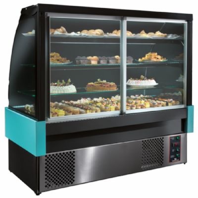 Comptoir froid ventil noir vitr 3 niveaux temprature +4/+8C