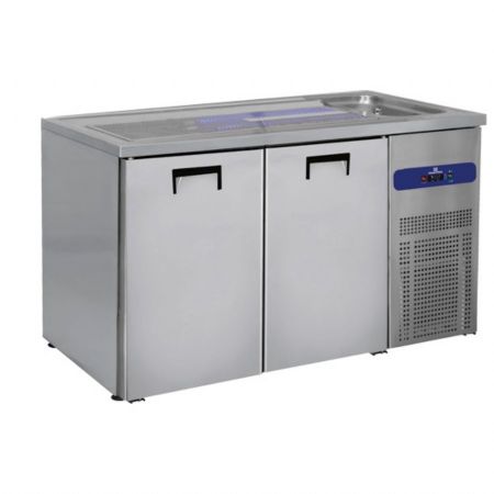 Arrière Bar avec 2 portes pleines et comptoir à bière 50 litres positif - Virtus - HAB0030
