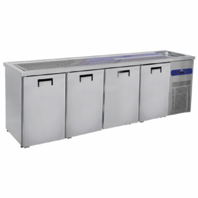 Comptoir réfrigéré 4 portes pour fûts 50 L avec plage de température -2/+8°C - 700 x 2650 x 960 mm Comptoir réfrigéré 4 portes pour fûts 50 L avec plage de température -2/+8°C - 700 x 2650 x 960 mm