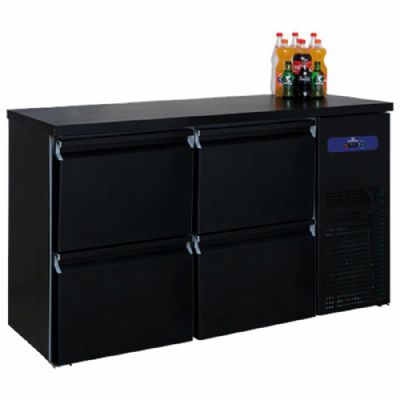 Refroidisseur de bouteilles noir 4 tiroirs - plage de température -2/+8°C - 320 L Refroidisseur de bouteilles noir 4 tiroirs - plage de température -2/+8°C - 320 L