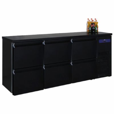 Refroidisseur de bouteilles noir 6 tiroirs - plage -2/+8°C et 500 L Refroidisseur de bouteilles noir 6 tiroirs - plage -2/+8°C et 500 L