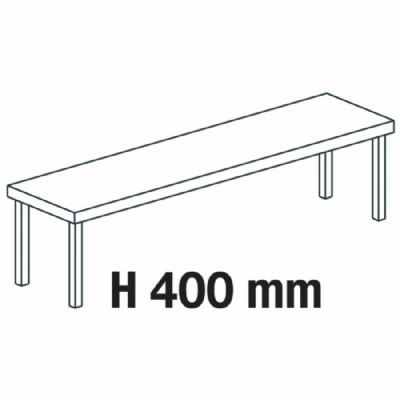 Tablette murale inox 1 niveau côtés ouverts 1200x300 mm Tablette murale inox 1 niveau côtés ouverts 1200x300 mm