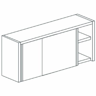Armoire murale inox 2 vantaux coulissants avec tagre 1500x400 mm