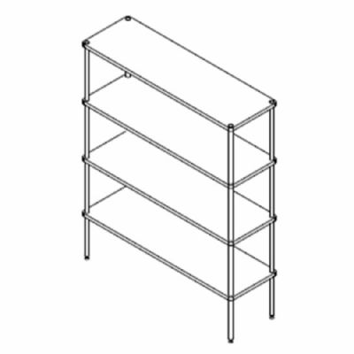 Étagère inox professionnelle avec 4 niveaux 500 x 2000 x 1800 mm Étagère inox professionnelle avec 4 niveaux 500 x 2000 x 1800 mm