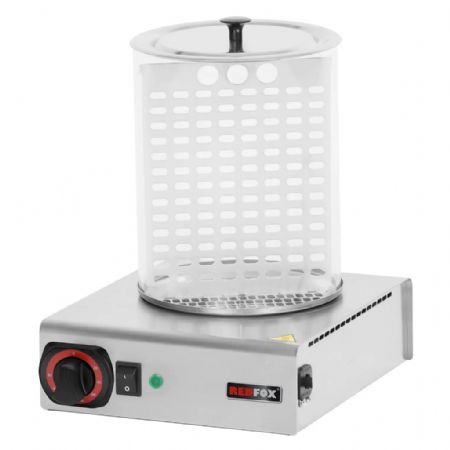 Appareil hot-dogs cylindre vitré avec panier intégré - 1,0 kW monophasé