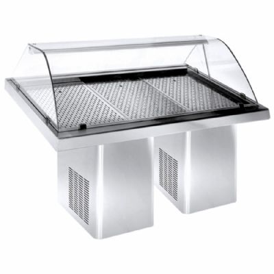 Comptoir frigorifique � poisson vitre bomb�e fermeture arri�re format 900 x 2320 x 1200 mm
