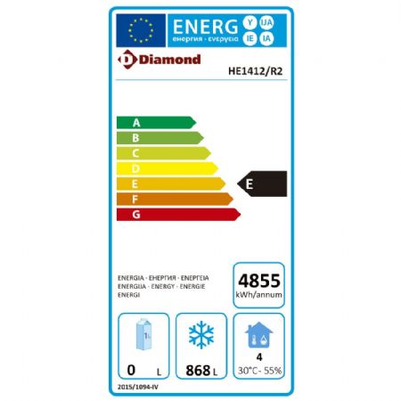 Armoire congélateur professionnelle ventilé 2 portes pleines 1100 L - Diamond Promo - HE1412/R2