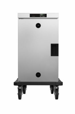 Chariot chauffe-plat inox - avec 8 bacs GN 1/1