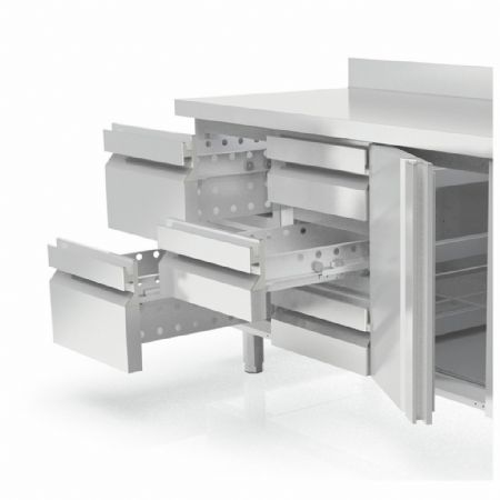 Table desserte réfrigérée positive 2 portes pleines 255 L - Coreco - HMRG-150