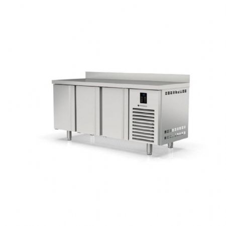 Table desserte réfrigérée positive 3 portes pleines 399 L avec dosseret - Coreco - HMRG-200