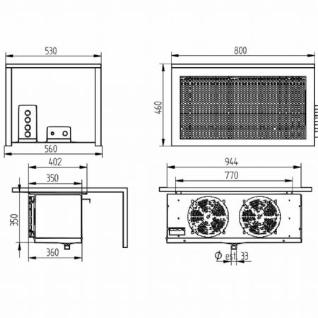 Groupe pour chambre froide Bi-block -5°C à +5°C 18,1 m³ 1,4 kW - Diamond - HP122T-4Q
