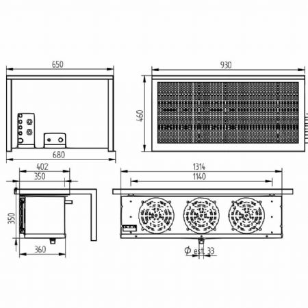 Groupe pour chambre froide bi-bloc -5°C à +5°C 34,3 m³ 1,65 kW - Diamond - HP200T-6R