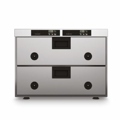 Tiroirs chauffe-plats inox 2 bacs GN1/1 plage 30/120°C 705x680x610 Tiroirs chauffe-plats inox 2 bacs GN1/1 plage 30/120°C 705x680x610