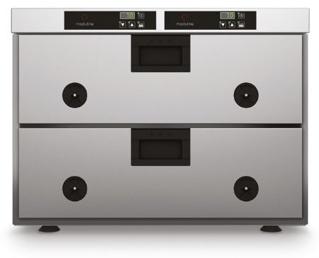 Tiroirs de maintien au chaud - 2 bacs GN 1/1 prof. 150 mm - Panneau de commande indépendant - Moduline - HSW212E