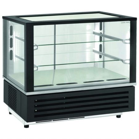 Vitrine réfrigérée de Boulangerie Pâtisserie présentoir de table 2 étagères en verre coulissantes, positive 676 mm - Virtus - IBC0070C