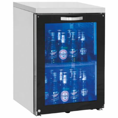 Réfrigérateur de comptoir noir 1 porte battante vitrée pour 30 à 50 bouteilles Réfrigérateur de comptoir noir 1 porte battante vitrée pour 30 à 50 bouteilles