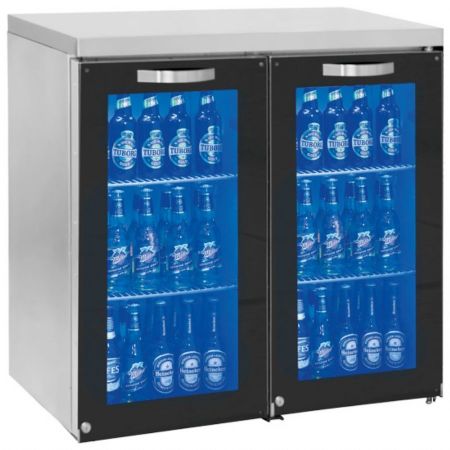Arrière Bar droite avec 2 portes vitrées battantes, capacité 50/90 bouteilles - Virtus - IBC0083