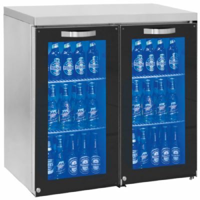 Réfrigérateur bar noir 2 portes vitrées battantes avec 50/90 bouteilles Réfrigérateur bar noir 2 portes vitrées battantes avec 50/90 bouteilles