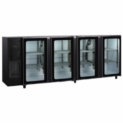 Réfrigérateur bar noir 4 portes vitrées battantes température -2/+8°C volume 794 L Réfrigérateur bar noir 4 portes vitrées battantes température -2/+8°C volume 794 L